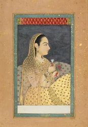 Lady Holding a Cup and a Flower